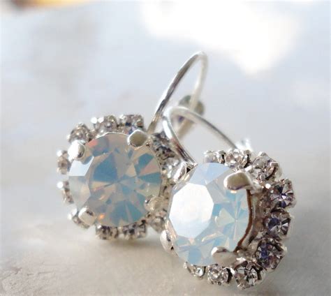 Swarovski Crystal Earrings Silver Vintage Bridal Bridesmaids - Etsy