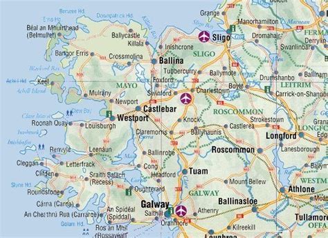 Map of Galway and Mayo, indicating the location of the five projects ...