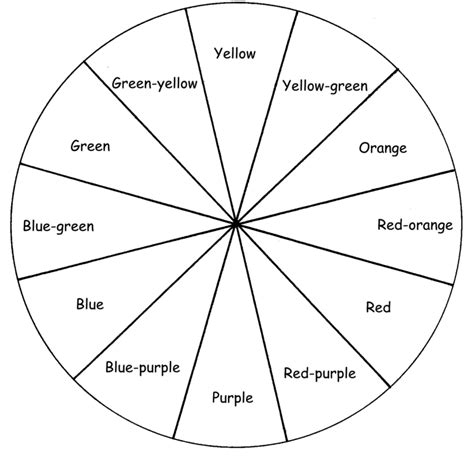 Blank Color Wheel Worksheet | Color Wheel Worksheet, Warm within Blank ...