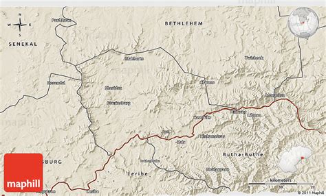 Shaded Relief 3D Map of FOURIESBURG