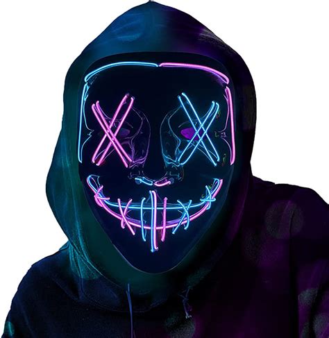 Shop die neuesten Trends Queta Halloween Maske LED Light EL Wire Cosplay Maske Purge Mask für ...