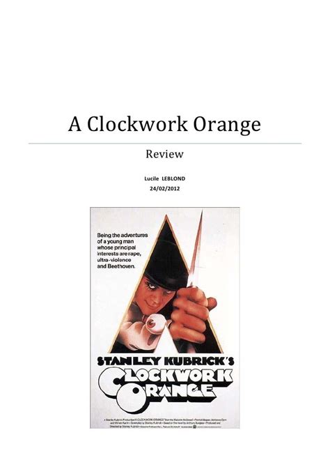 A clockwork orange analysis