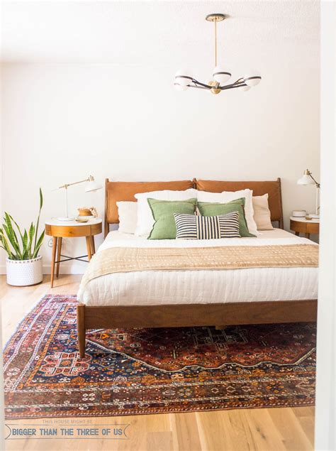 Mid Century Modern Bedroom featuring plants, white walls, boho textures and more. # ...