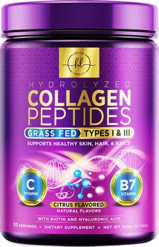 Collagen Peptides Powder, Grass-Fed Hydrolyzed Collagen Powder for Women - 30 Servings, 30 ...