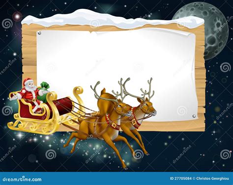 Santa Christmas Sleigh Background Stock Images - Image: 27705084