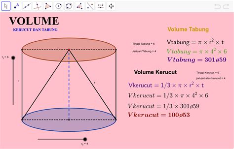 Volume Kerucut dan Tabung – GeoGebra