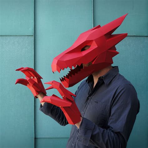 Dragon Head V2 | Dragon mask, Paper mask, Animal masks