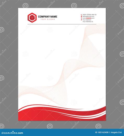 Red Business Letterhead Template for Print with Logo Stock Vector - Illustration of background ...