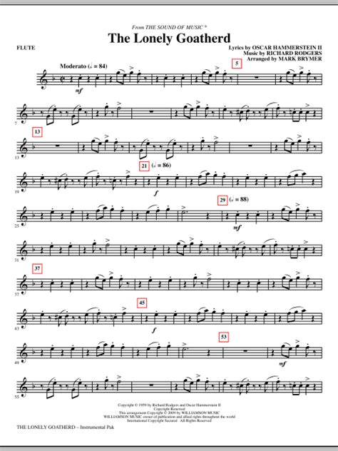 The Lonely Goatherd - Flute Sheet Music | Mark Brymer | Choir Instrumental Pak