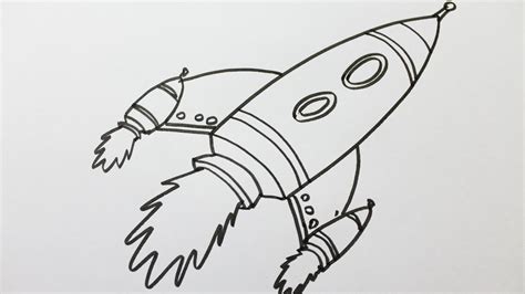 How to draw a rocket ship - YouTube