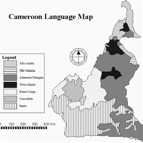 Cameroon Language Map Showing Principal Families (after Dieu and Renaud ...