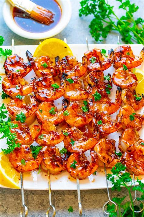 Grilled Honey Barbecue Shrimp (10-Minute Recipe!) - Averie Cooks