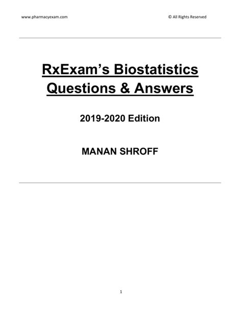 Biostatistics Sample Questions