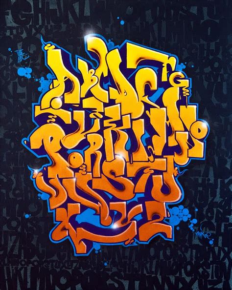 graffiti walls: Graffiti Alphabet : Letters A-Z Canvas for Interior Design