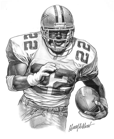 Realistic Drawing Of A Football Player - Rectangle Circle