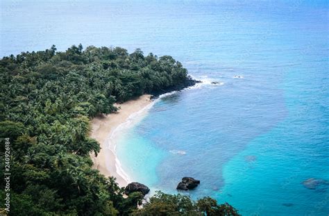 the famous banana beach on the beautiful island of Principe, São Tomé and Príncipe Stock Photo ...