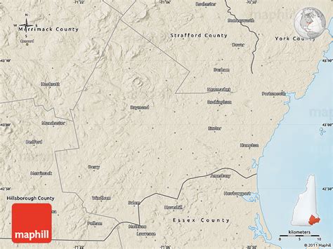 Shaded Relief Map of Rockingham County