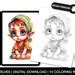 Cute Baby Elves Coloring Pages for Adults, 10 Printable Grayscale ...