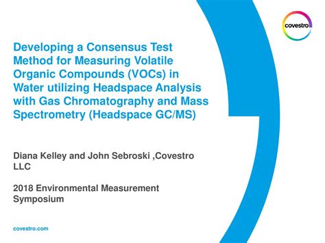 Developing a Consensus Test Method for Measuring Volatile Organic Compounds (VOCs) in Water ...