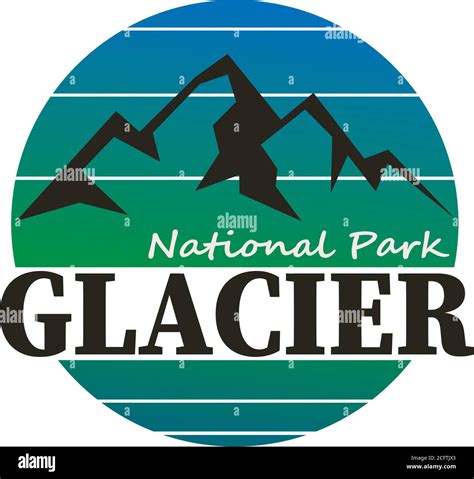 Emblem patch logo illustration of Glacier National Park Emblem patch logo illustration on dark ...