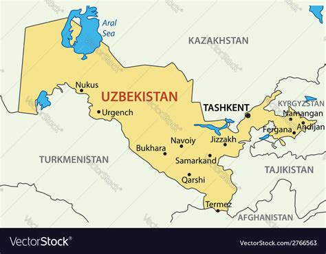 Republic of uzbekistan - map Royalty Free Vector Image