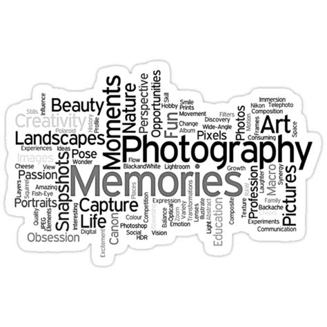 "Photography Word Art 5" Stickers by Robyn Carter | Redbubble