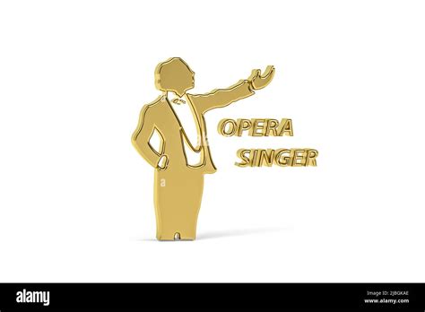 Golden 3d opera singer icon isolated on white background - 3d render Stock Photo - Alamy