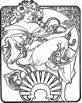 Creative Haven Art Nouveau Designs Coloring Book  sketch template