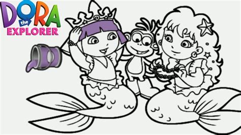 Gambar Dora Explorer Mermaid Princess Nick Jr Coloring Book Game ...