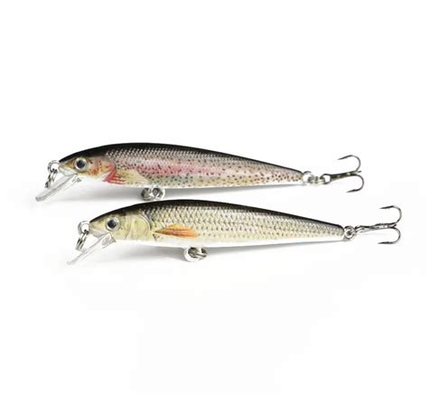 2Pcs Mini Minnow Fishing Bait 6.5cm 2.7g Noise Model Lifelike Minnow Bait Swimbait Crankbait Top ...