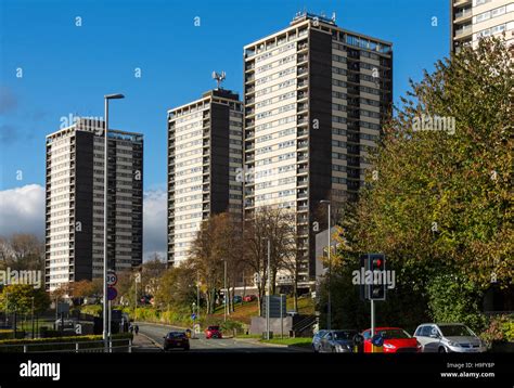 College Bank Flats, Rochdale, built 1963-65. Known locally as 'The Seven Sisters'. Rochdale ...