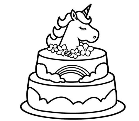 Unicorn Cake Coloring Pages Drawing Pictures Free Printable Coloring | Images and Photos finder