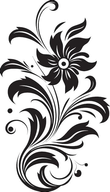 Premium Vector | Black and white floral vector intricate black floral design