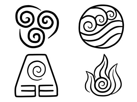 Avatar Elements Symbols by Lightningfarrondevil on DeviantArt