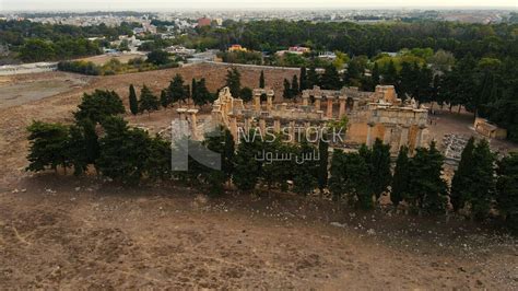 drone footage of the Temple of Zeus, Cyrene, Libya, history of Libya ...