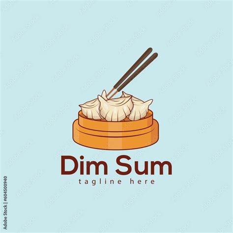 Dim Sum Logo Illustration With Chopsticks In A Bamboo Basket, Hi ...