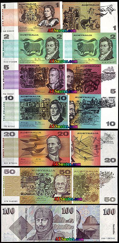 Australia banknotes - Australia paper money catalog and Australian currency history