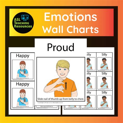 Wall Chart Book 12 - Signs for Emotions - ASL Teaching Resources