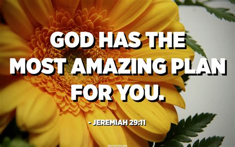 God has the most amazing plan for you. - Jeremiah 29:11 - Quotespedia.org