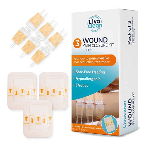 Buy (3 CT) 1 X 3.7” Wound Closure Strips - Zip Stitch Wound Closure Kit - Butterfly Closure Kit ...