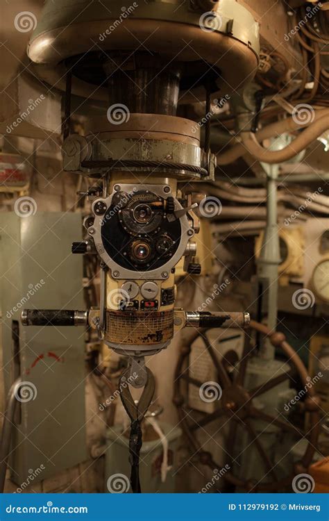 Periscope inside submarine stock photo. Image of deep - 112979192