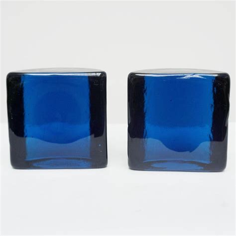 Pair of Mid-Century Modern Blenko Glass Bookends Designed by Wayne ...