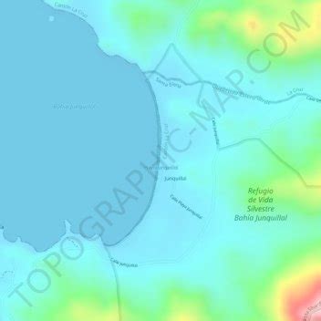 Playa Junquillal topographic map, elevation, terrain