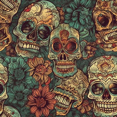 Premium AI Image | Day of the dead skull wallpaper