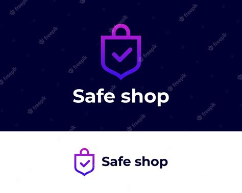 Premium Vector | Safe shop shield logo protection security shopping icon