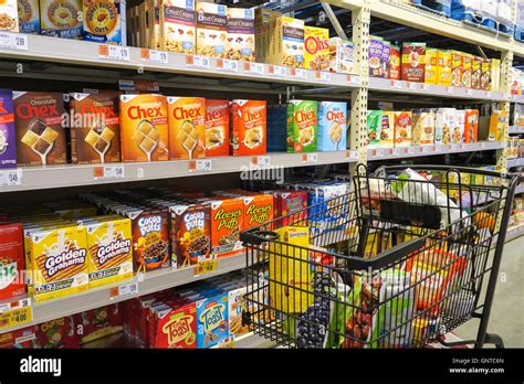 Cereal Aisle with Shopping Cart at Wegmans Grocery Store, Westwood ...