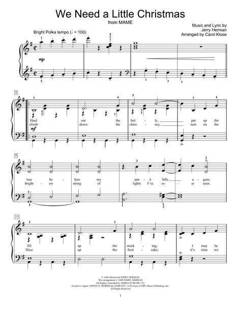 We Need A Little Christmas | Sheet Music Direct