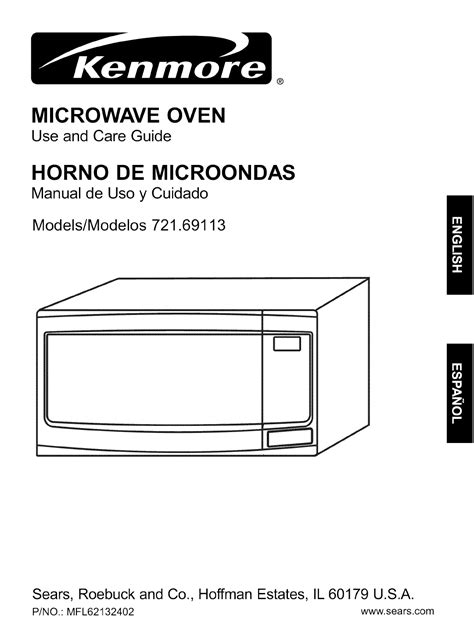 Kenmore Elite Microwave Model 721 Manual