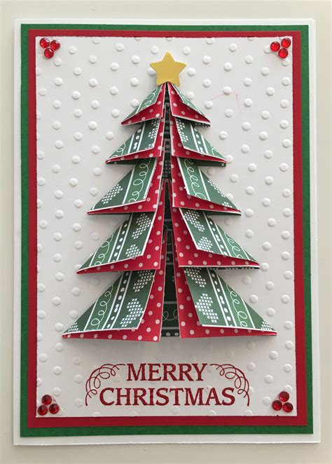 CBY Handmade - Christmas greeting card with paper-folded 3-D Christmas ...