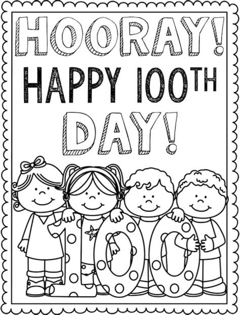 100Th Day Coloring Page Free Printable